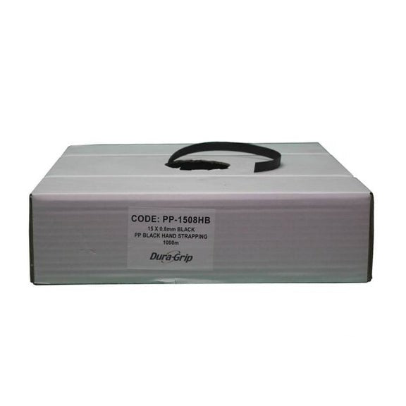 15mm X 0.8mm Black PP Heavy Band Strap (Uv) - 1000m Box - 250 Kg B/S
