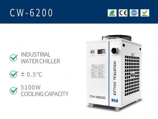 CO2 Glass Laser Industrial Water Chillers CW-6200 - Plasquip