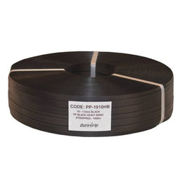19mm X 1.0mm Black PP Heavy Band Strap (Uv) - 1000m - 405 Kg B/S & Id Size 150mm