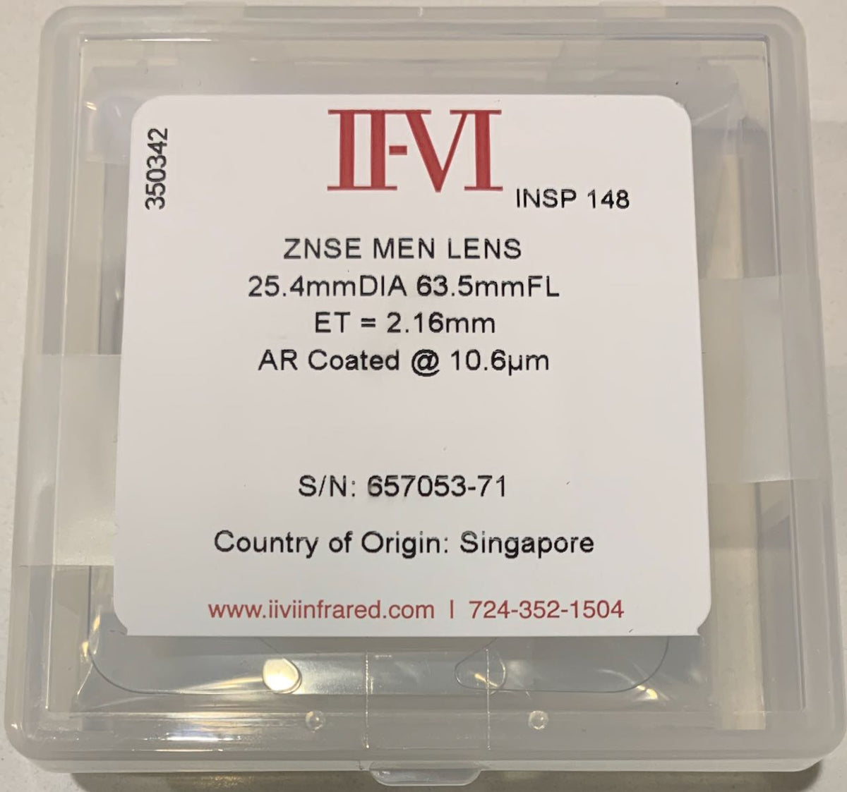Co2 Laser Lens made by II-VI - Finished in Singapore