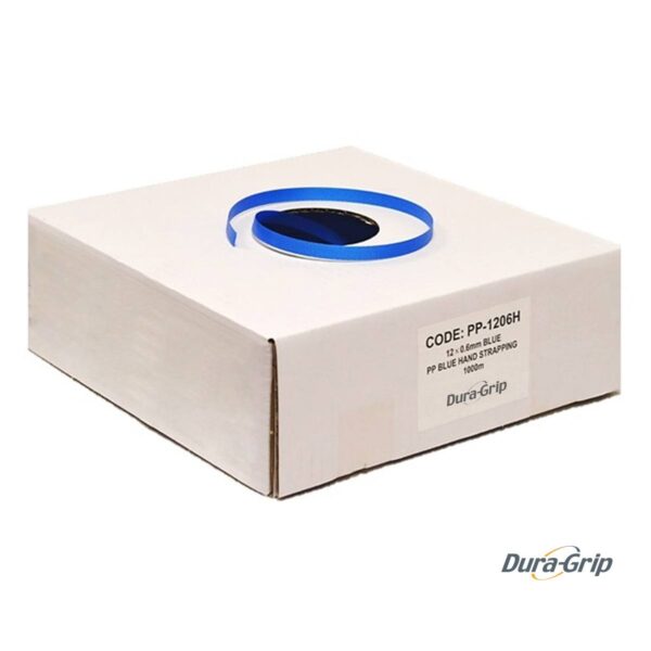 12 mm X 0.6 mm Blue PP Hand Strap - 1000 M Box - 80 Kg B/S