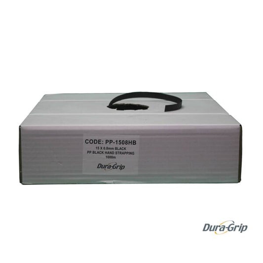15 mm X 0.8 mm Black PP Heavy Band Strap (Uv) - 1000 M Box - 250 Kg B/S
